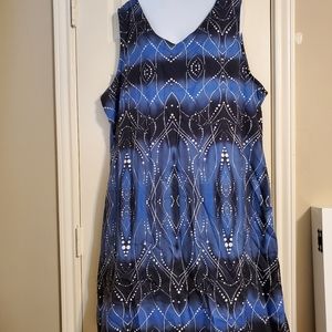 NWOT Blue Graphic design summer tank dress